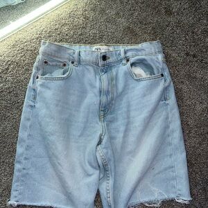 Zara Sky Blue Denim Shorts
